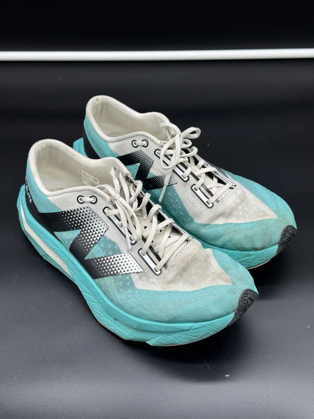 Turquoise Runner before sneaker cleaning