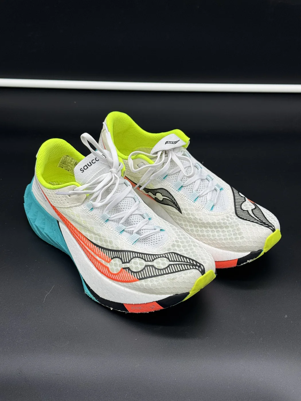 Neon Running Shoe after sneaker cleaning