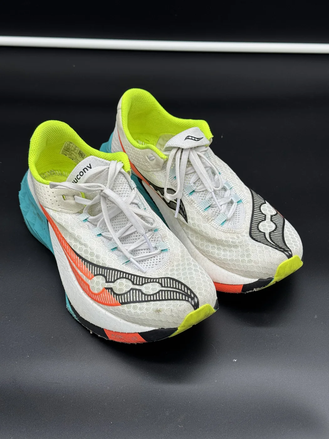Neon Running Shoe before sneaker cleaning